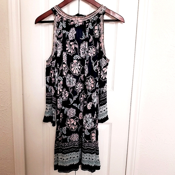 NWT, Floral Bare/Cold Shoulder Dress - Picture 3 of 13